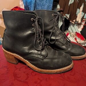 Redwing Clara Black Leather Ankle Boots 8.5